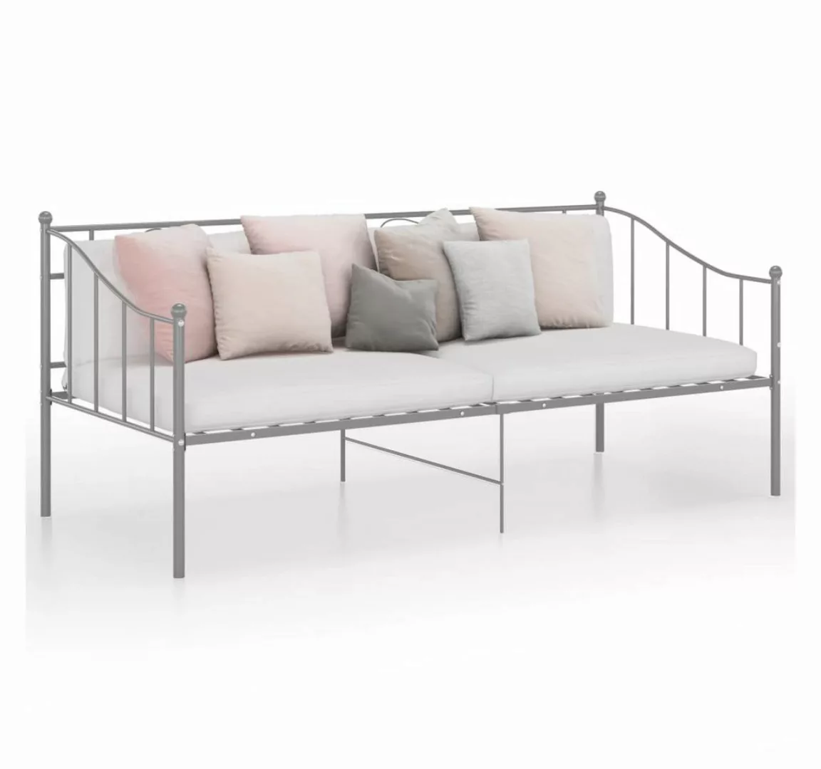 furnicato Bett Schlafsofa Bettgestell Grau Metall 90x200 cm günstig online kaufen