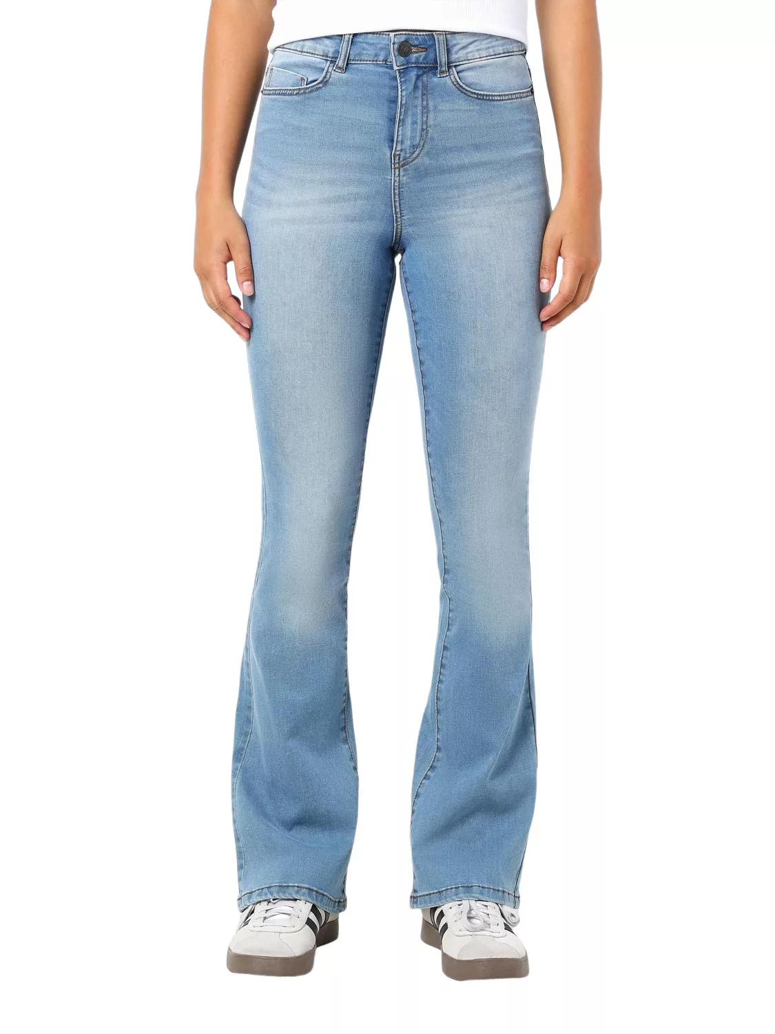 Noisy May Damen Jeans NMSALLIE HW FLARE JEANS VI162LB - Flare Fit - Blau - günstig online kaufen