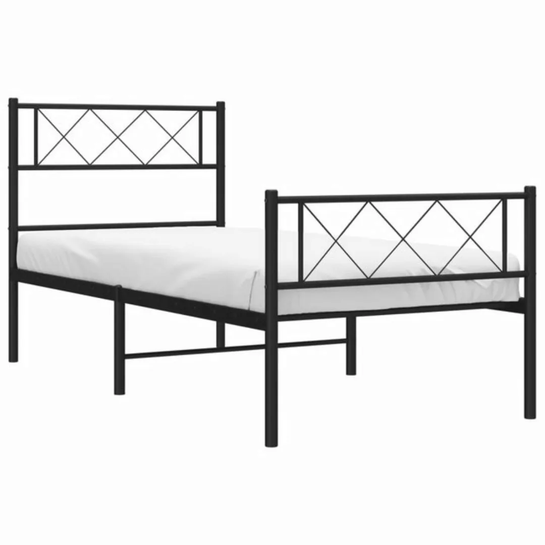 vidaXL Bett Bettgestell mit Kopf- und Fußteil Metall Schwarz 100x190 cm günstig online kaufen