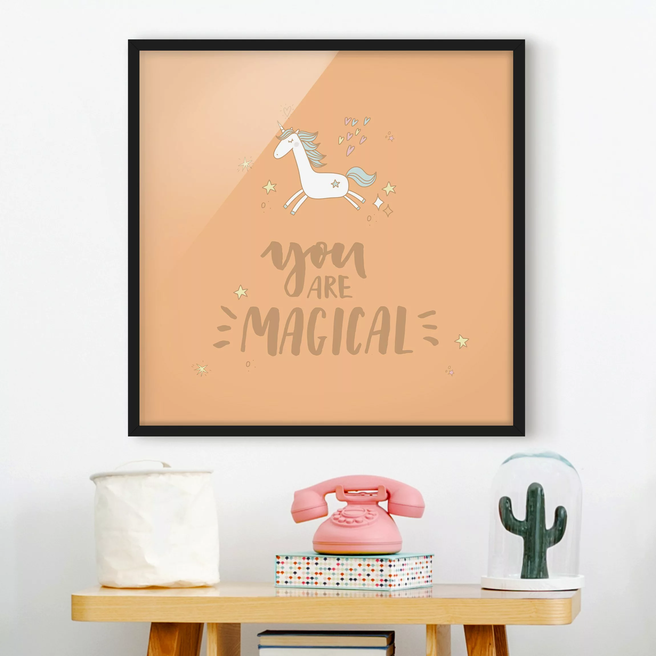 Bild mit Rahmen Kinderzimmer - Quadrat You are magical Unicorn günstig online kaufen
