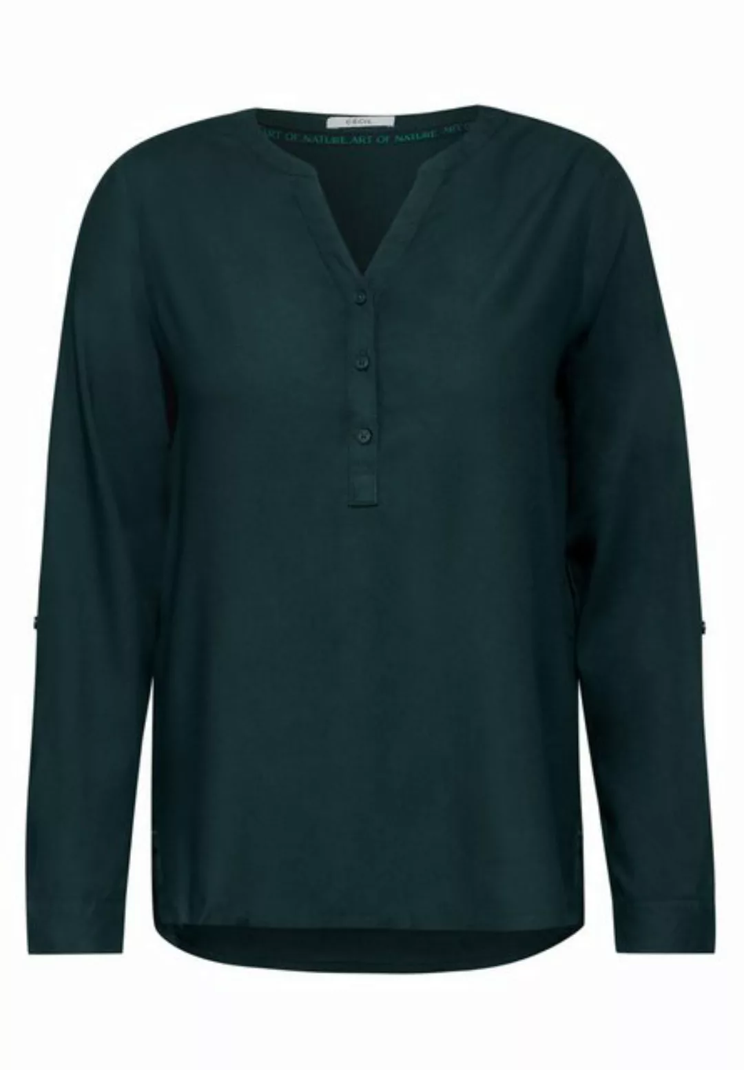 Cecil Klassische Bluse Cecil Turn-Up Bluse in Fir Green (1-tlg) Nicht Vorha günstig online kaufen