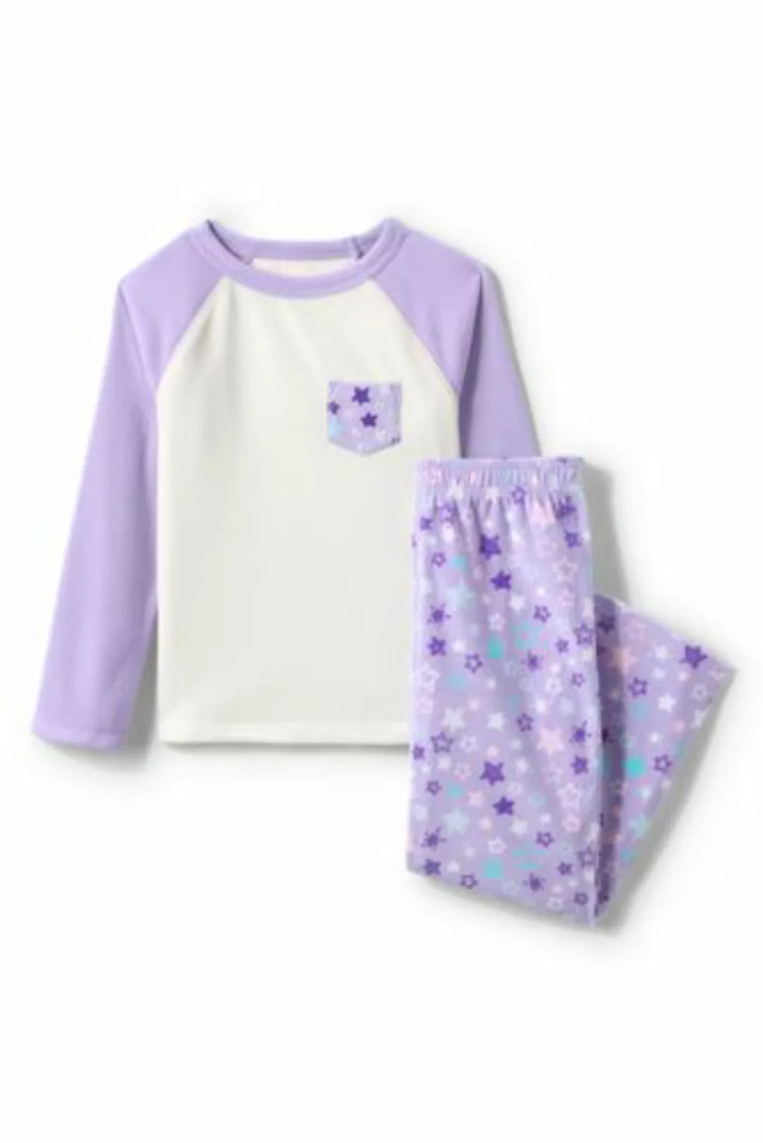 Pyjama-Set aus Fleece, Größe: 98/104, Lila, by Lands' End, Orchidee Blütenb günstig online kaufen