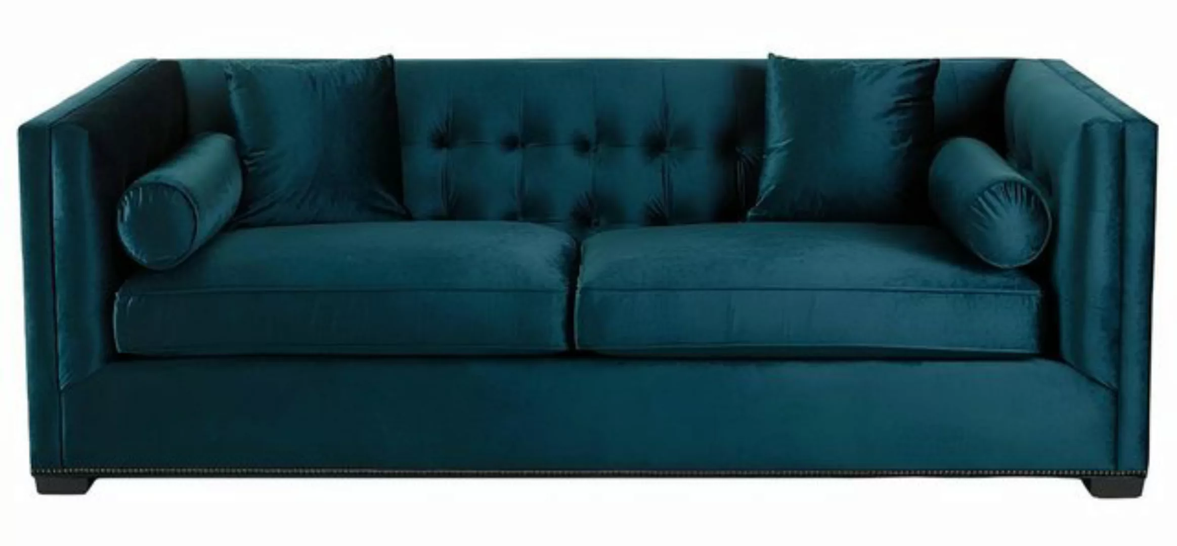 Xlmoebel Sofa Dreisitzer Blaues Stoff Wohnzimmer Design Sofa Chesterfield C günstig online kaufen