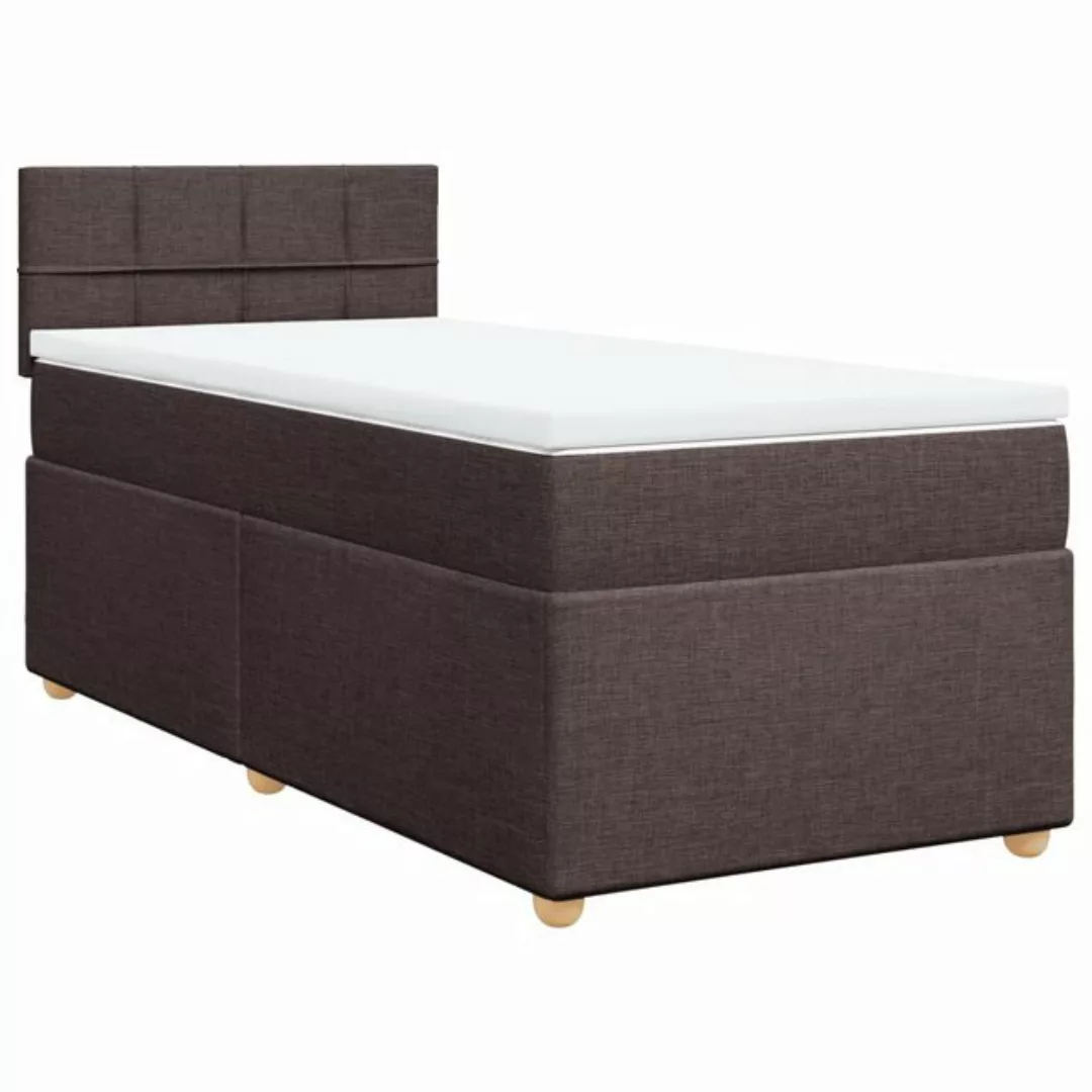 vidaXL Bett Boxspringbett mit Matratze Dunkelbraun 100x200 cm Stoff günstig online kaufen