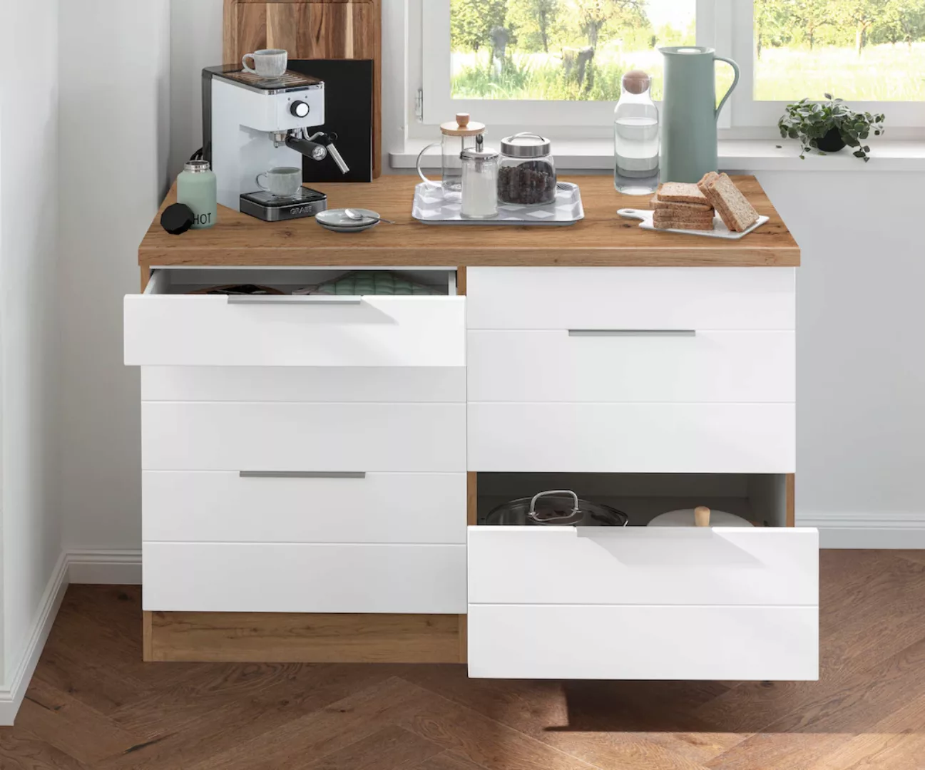 KOCHSTATION Unterschrank "KS-Luhe", 120 cm breit, für viel Stauraum, MDF-Fr günstig online kaufen