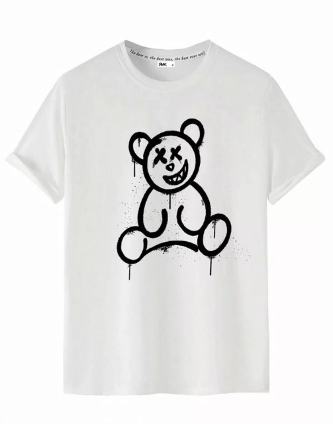 RMK T-Shirt Herren Shirt mit Bärendruck Bear Smiley aus Baumwolle günstig online kaufen