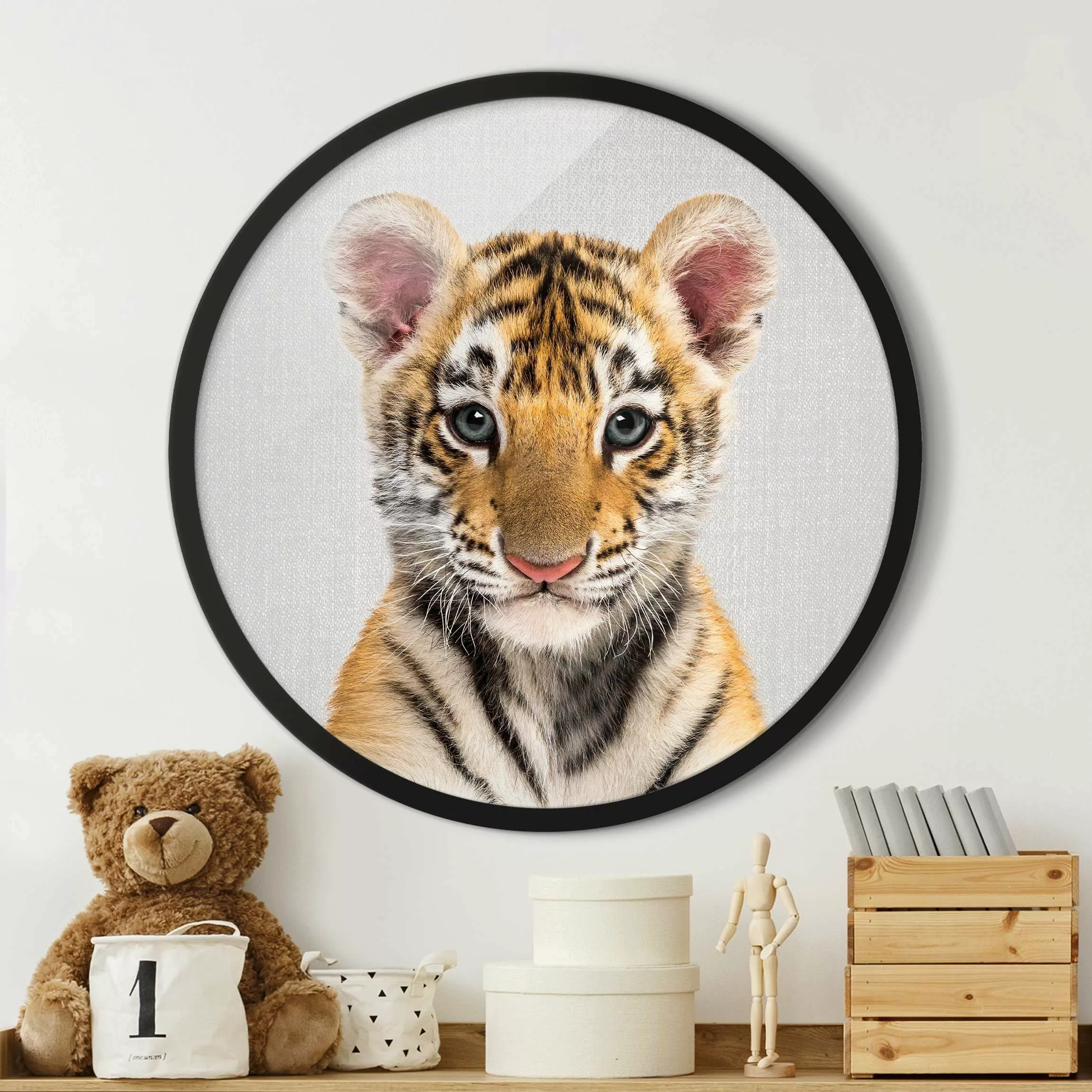 Rundes Gerahmtes Bild Baby Tiger Thor günstig online kaufen