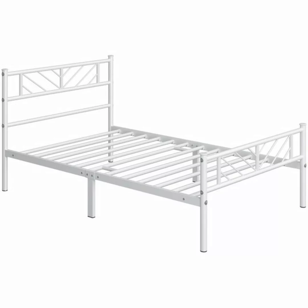 Yaheetech Metallbett, Minimalistischer Bettrahmen mit Kopfteil Gästebett mi günstig online kaufen