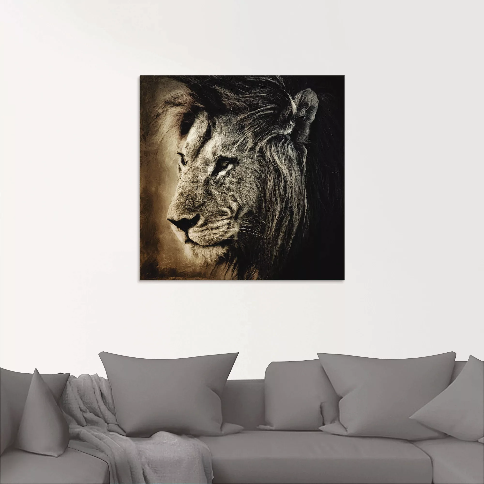 Artland Glasbild "Löwe II", Wildtiere, (1 St.) günstig online kaufen