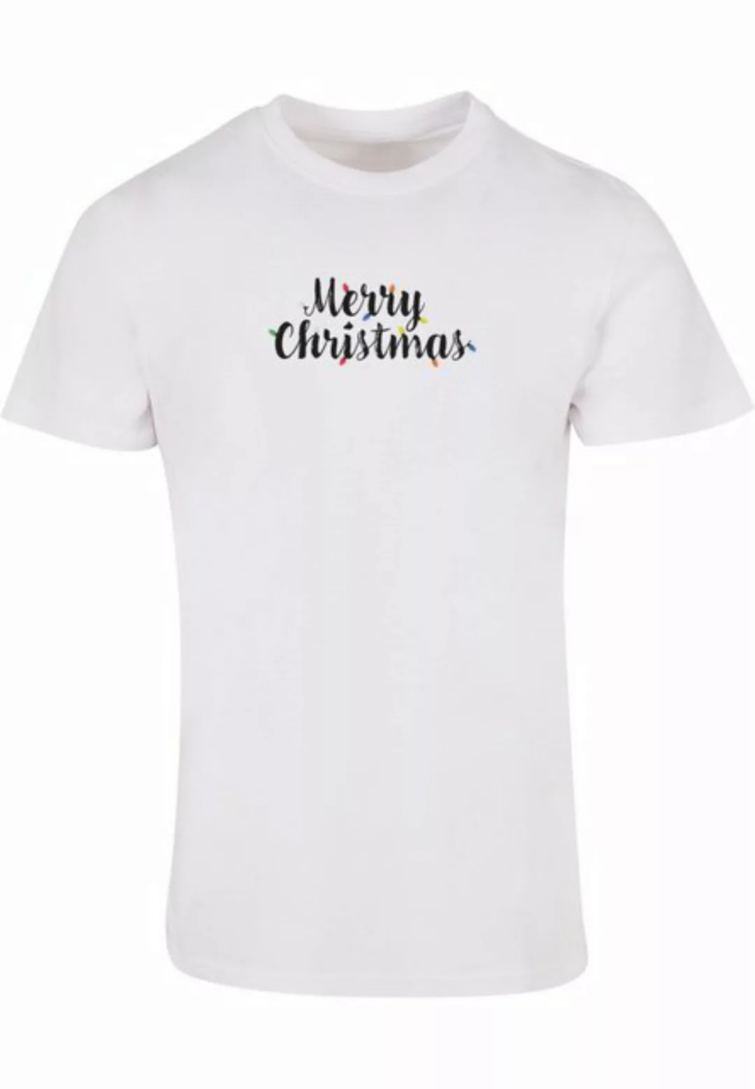 Merchcode T-Shirt Merchcode Herren Merry Christmas Lights Basic Round Neck günstig online kaufen