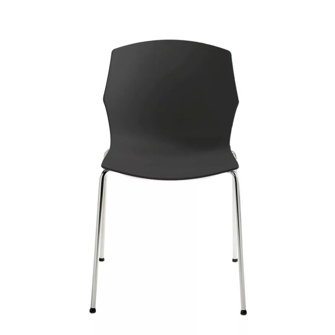 Esstisch Stuhl in Anthrazit Kunststoff verchromtem Metallgestell günstig online kaufen
