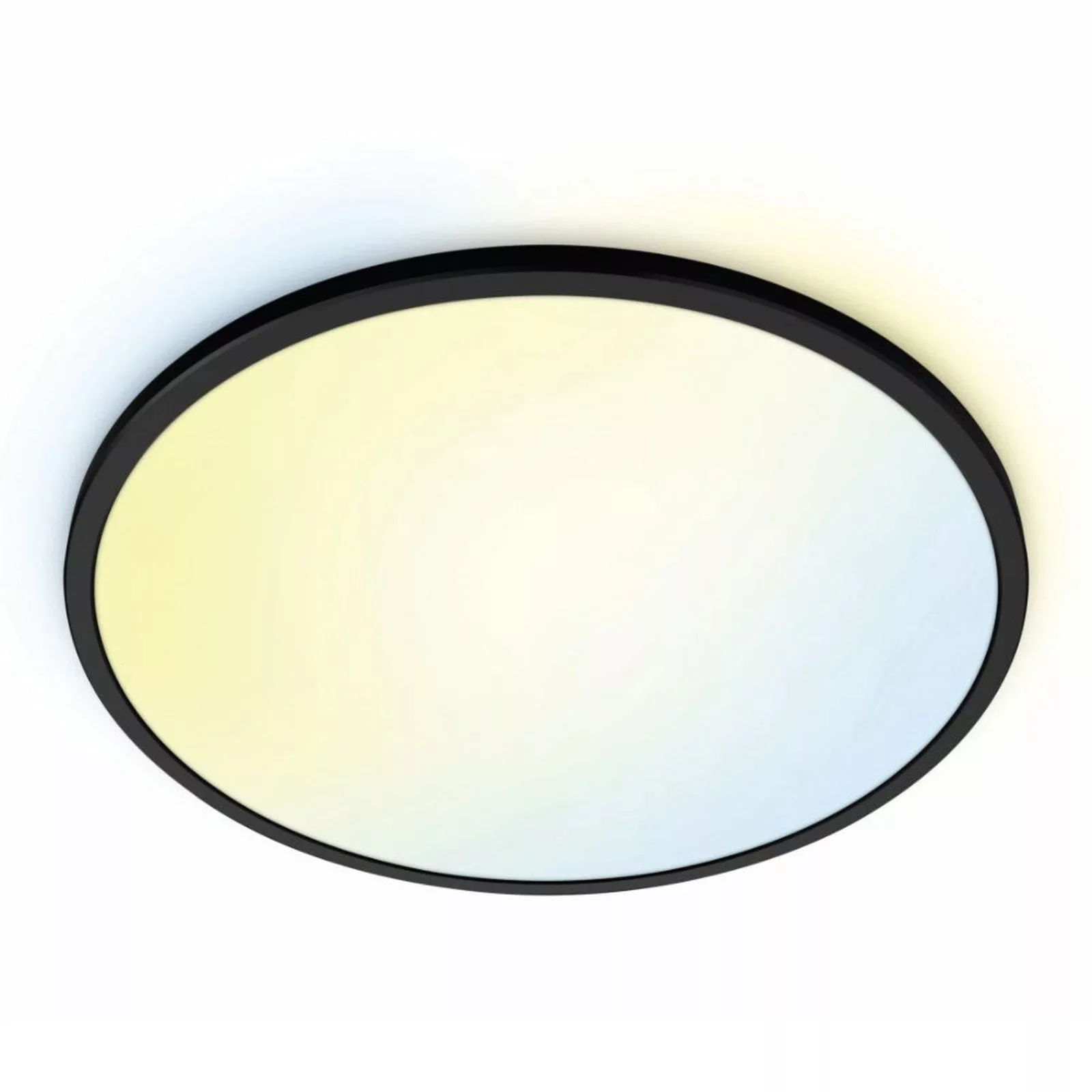 WiZ LED-Deckenleuchte SuperSlim Tunable White 2450 lm Schwarz Ø 43 cm günstig online kaufen