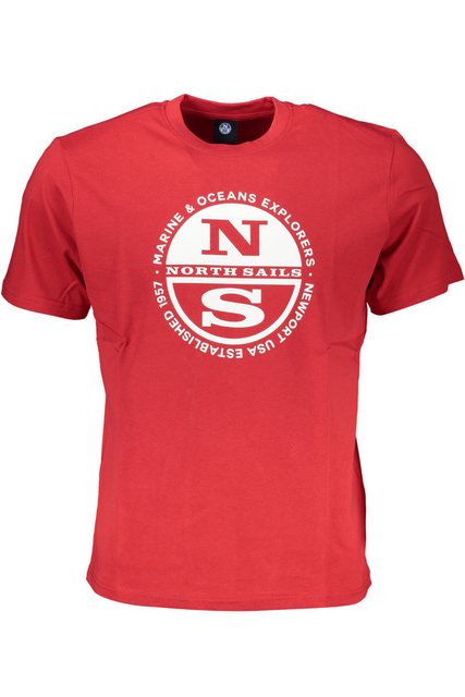 North Sails T-Shirt Herren Kurzarm T-Shirt Rot mit Rundhalsausschnitt günstig online kaufen