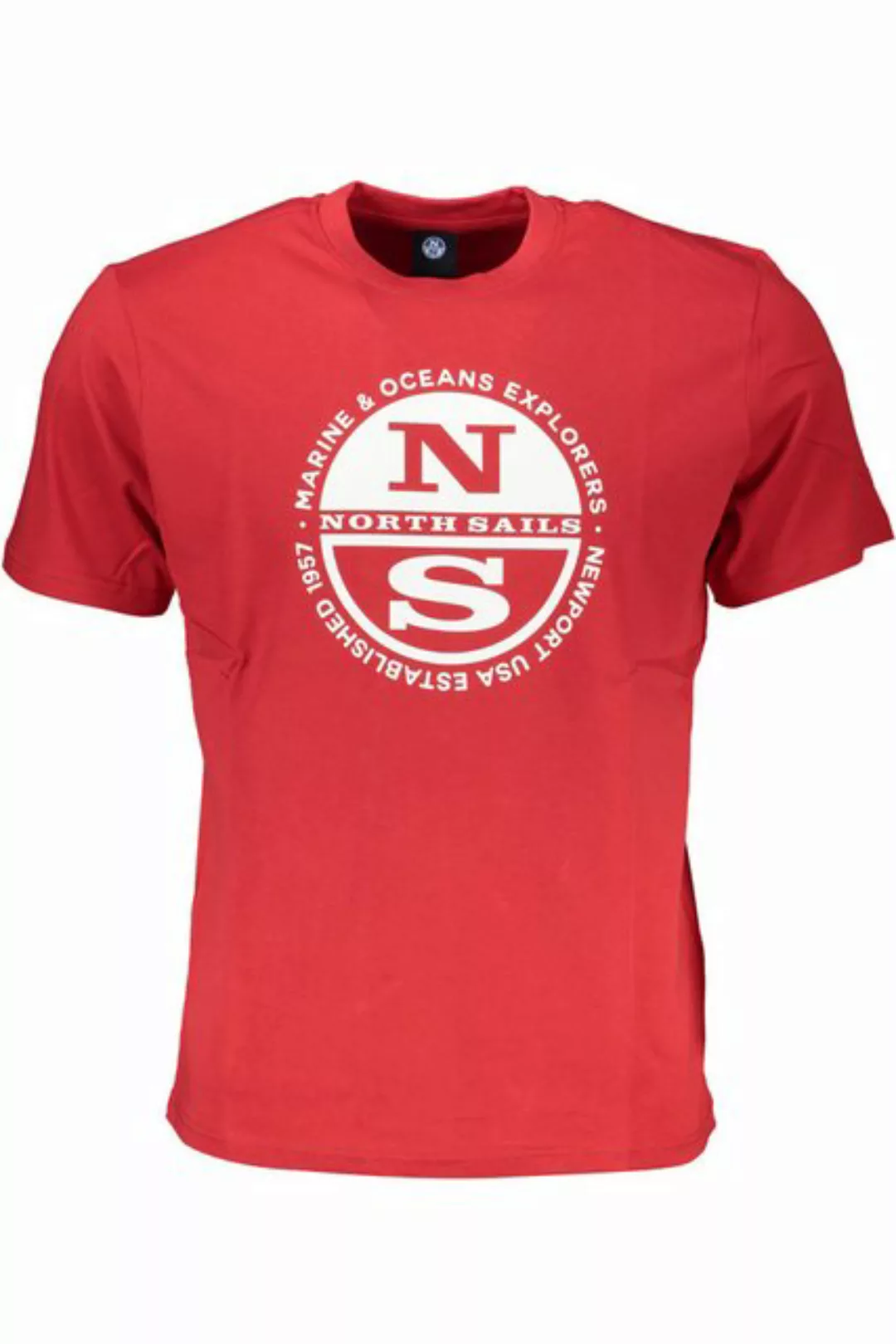 North Sails T-Shirt Herren Kurzarm T-Shirt Rot mit Rundhalsausschnitt günstig online kaufen