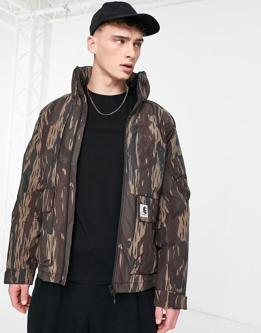 Carhartt WIP – Bode – Jacke mit Military-Muster-Grün günstig online kaufen