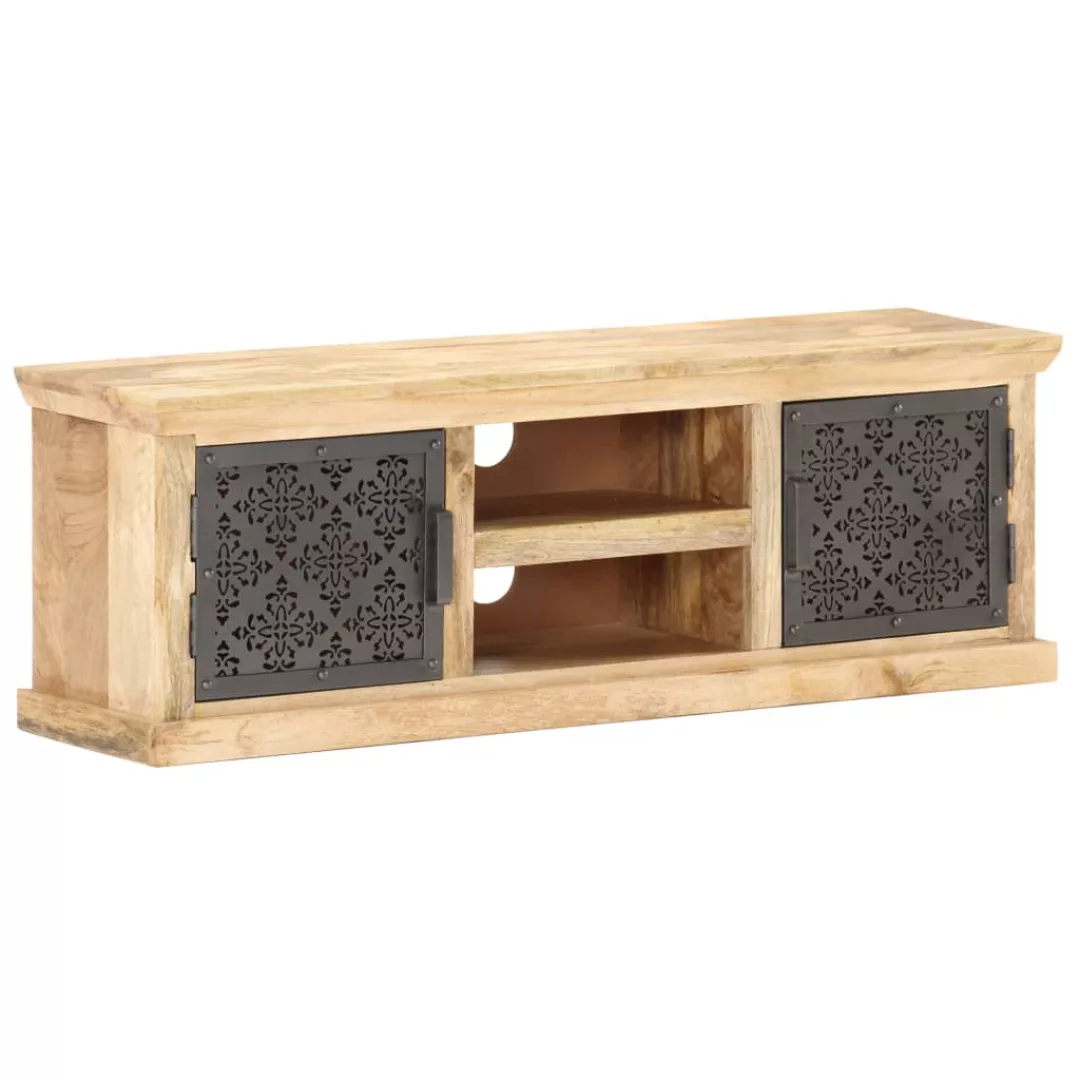 Tv-schrank Mit Stahltüren 120x30x40 Cm Mango Massivholz günstig online kaufen