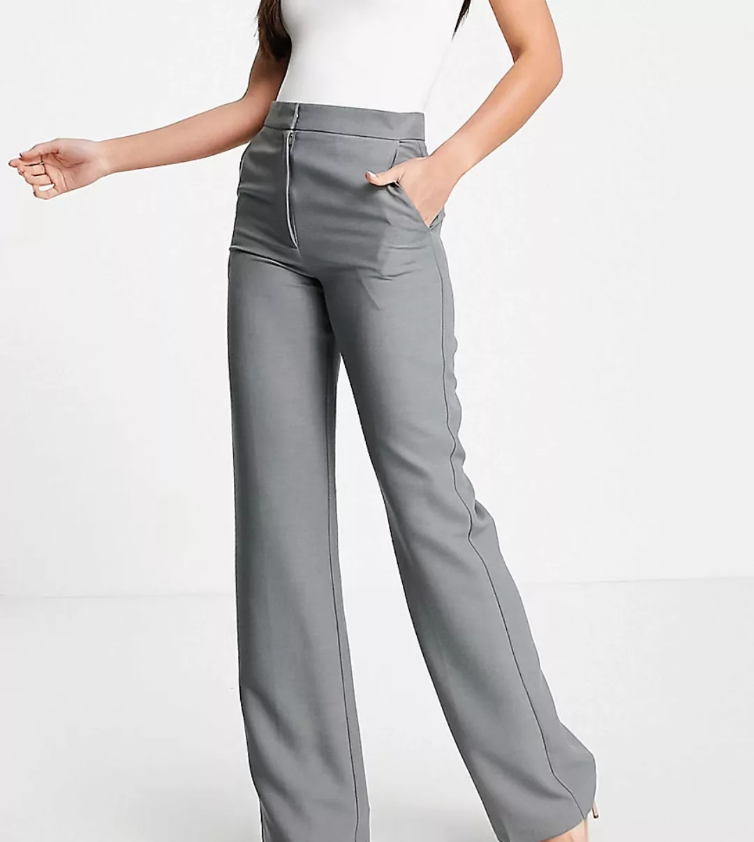 ASOS DESIGN Tall – Ultimate – Hose mit geradem Bein in Anthrazit-Grau günstig online kaufen