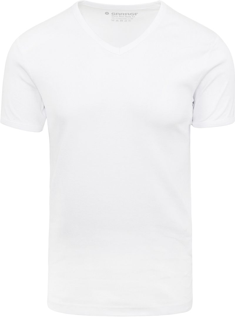 Garage Basic T-Shirt Weiss V-Hals - Größe XL günstig online kaufen