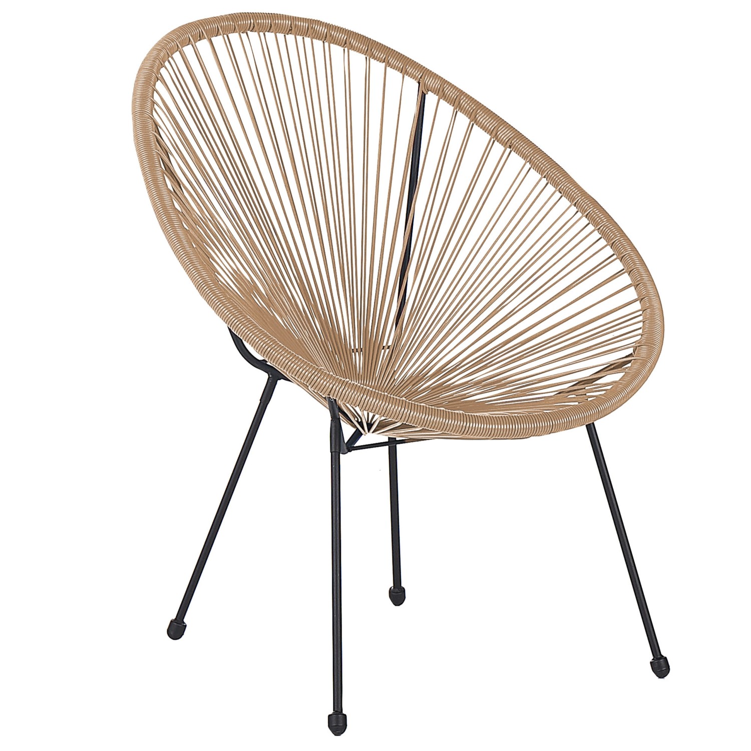 Beliani Cocktailsessel Naturfarben Beige Schwarz 90x70x87 günstig online kaufen