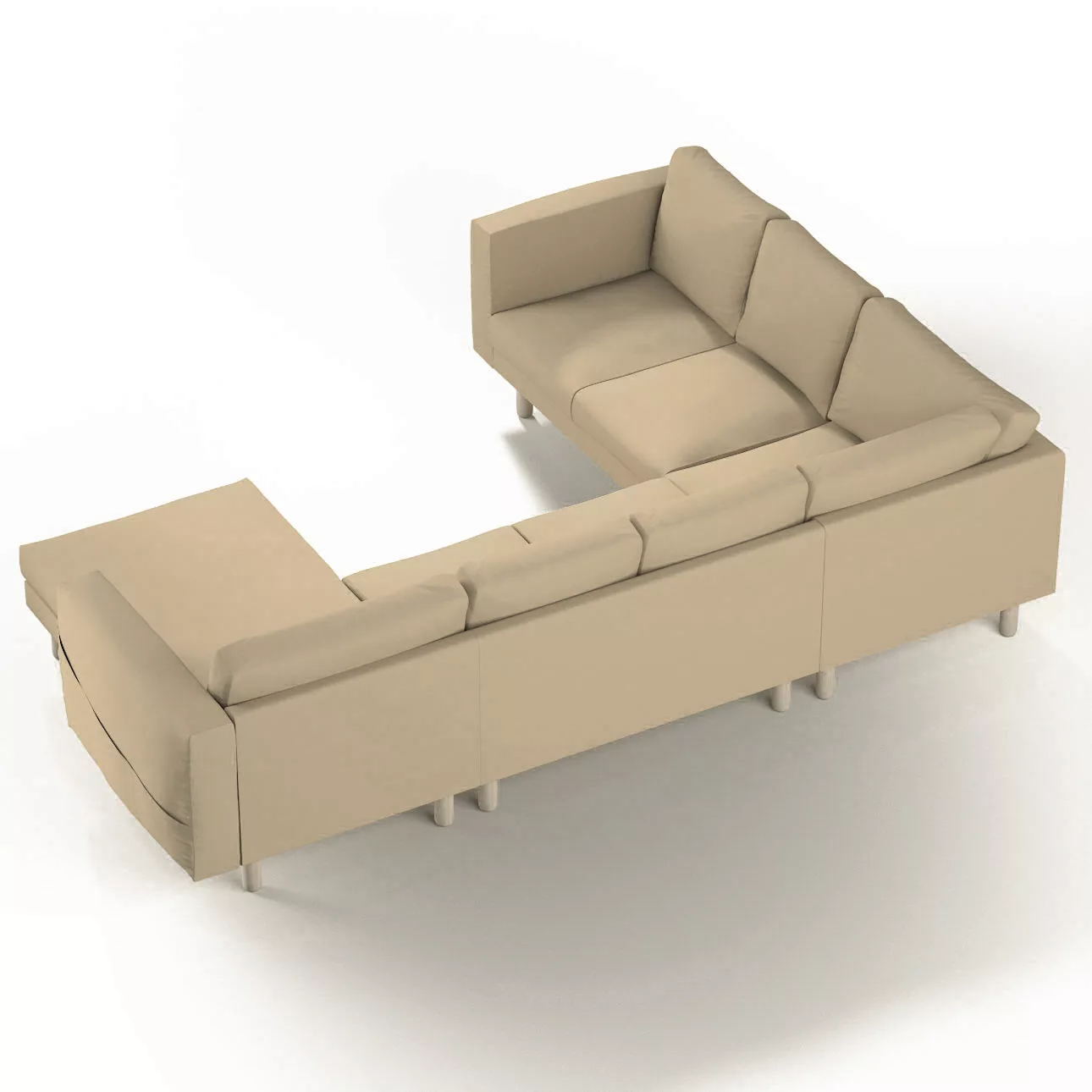 Bezug für Norsborg 5-Sitzer Ecksofa mit Recamiere, caffe latte, Norsborg Be günstig online kaufen