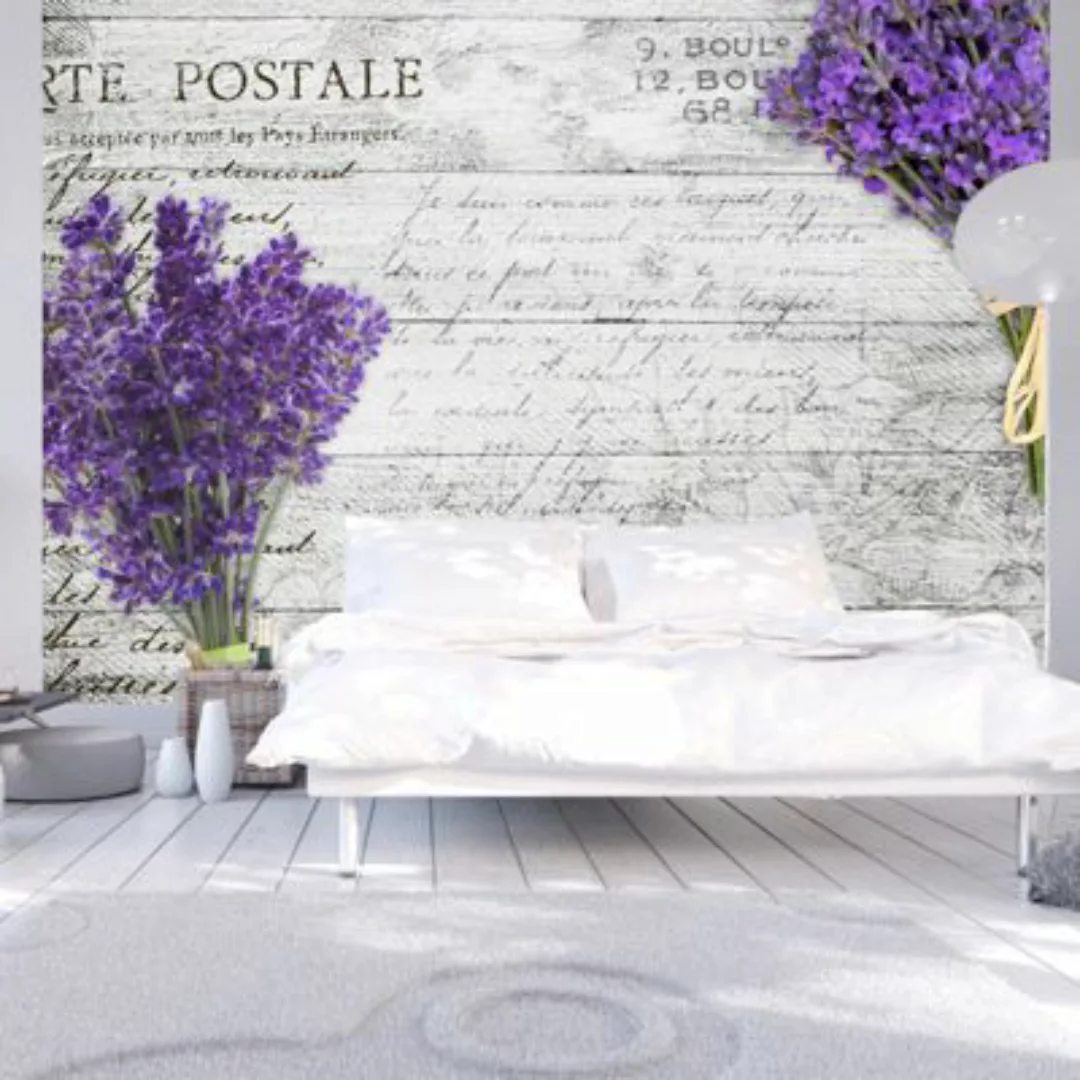 artgeist Fototapete Lavender postcard grau-kombi Gr. 150 x 105 günstig online kaufen