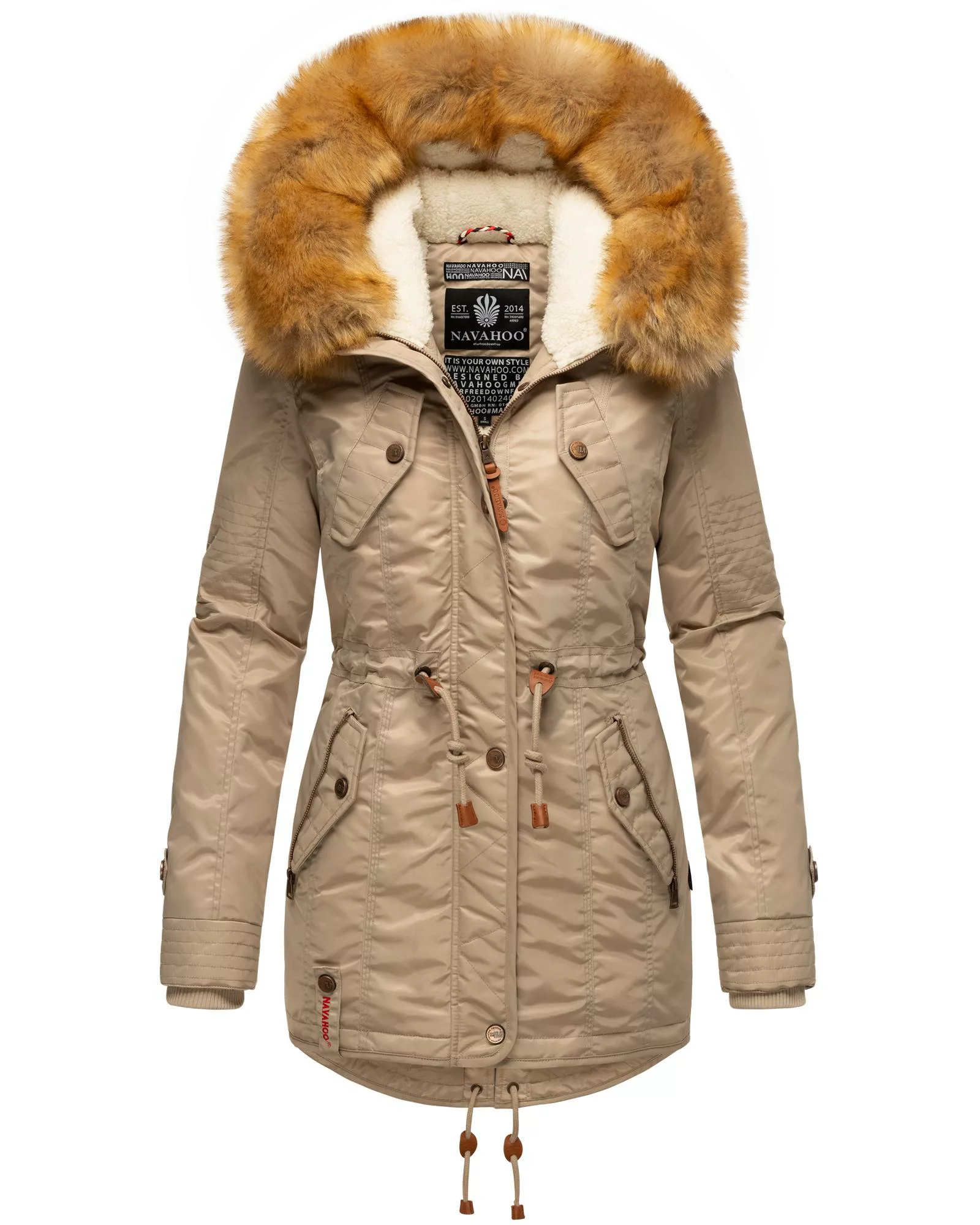 Navahoo Wintermantel "La Viva", hochwertiger Winterparka mit großem Kunstfe günstig online kaufen