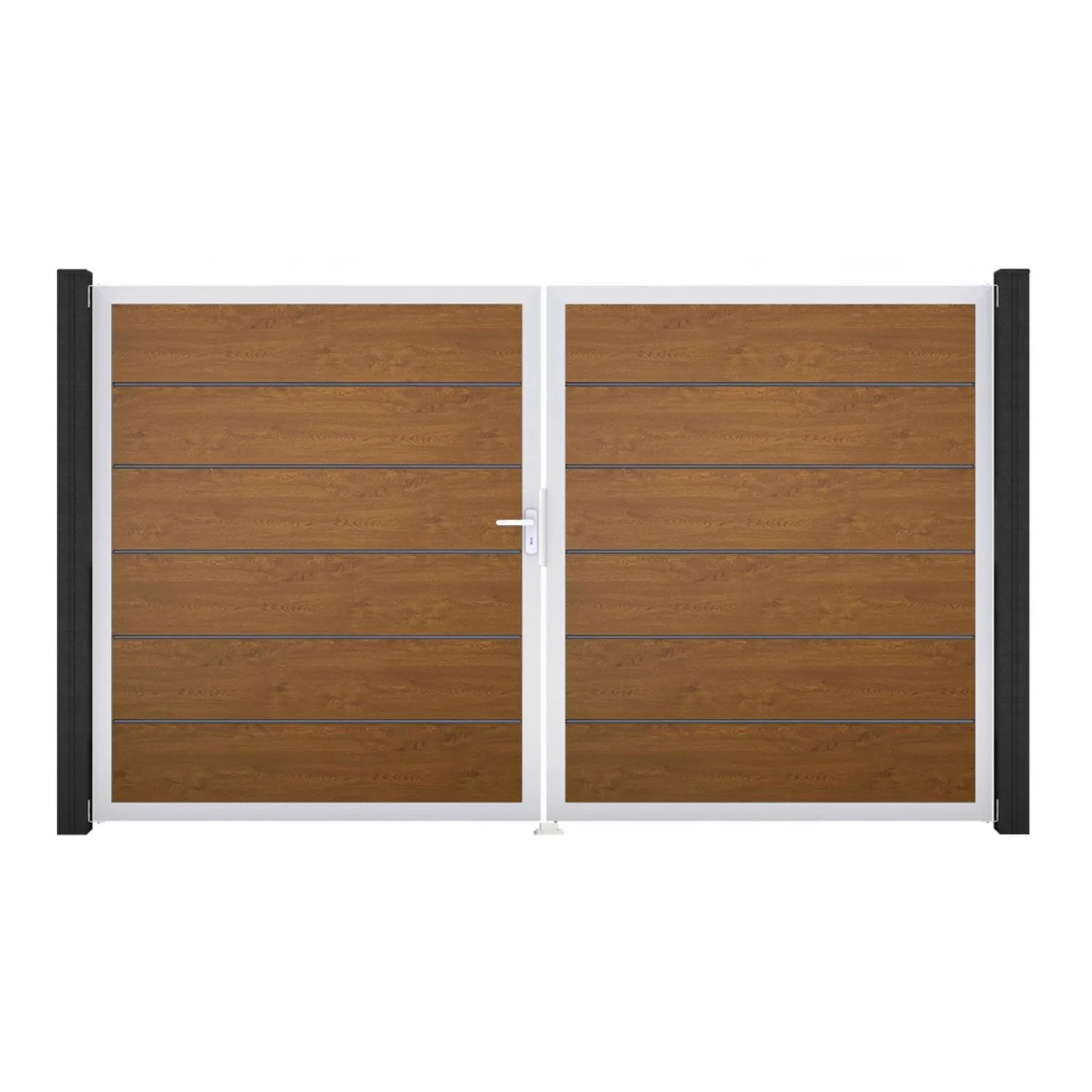 GroJa Tor 2-flg. Basicline Premium Golden Oak EV1 306 cm x 180 cm DIN Links günstig online kaufen