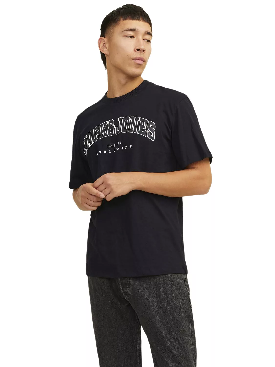 Jack & Jones Herren Rundhals T-Shirt JJECALEB VARSITY - Relaxed Fit günstig online kaufen