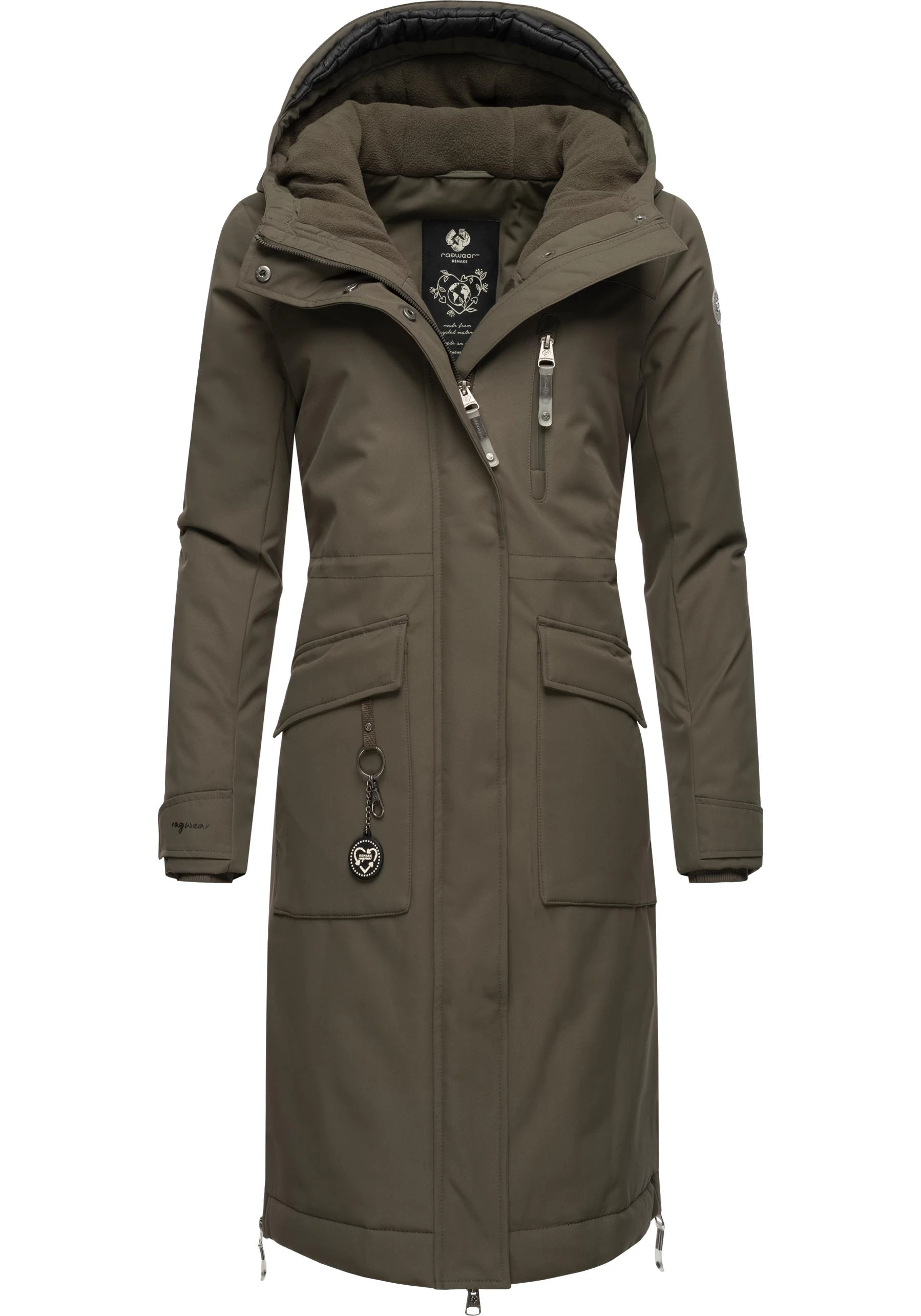 Ragwear Wintermantel "Refutura Remake", Langer wasserdichter Mantel mit Kap günstig online kaufen