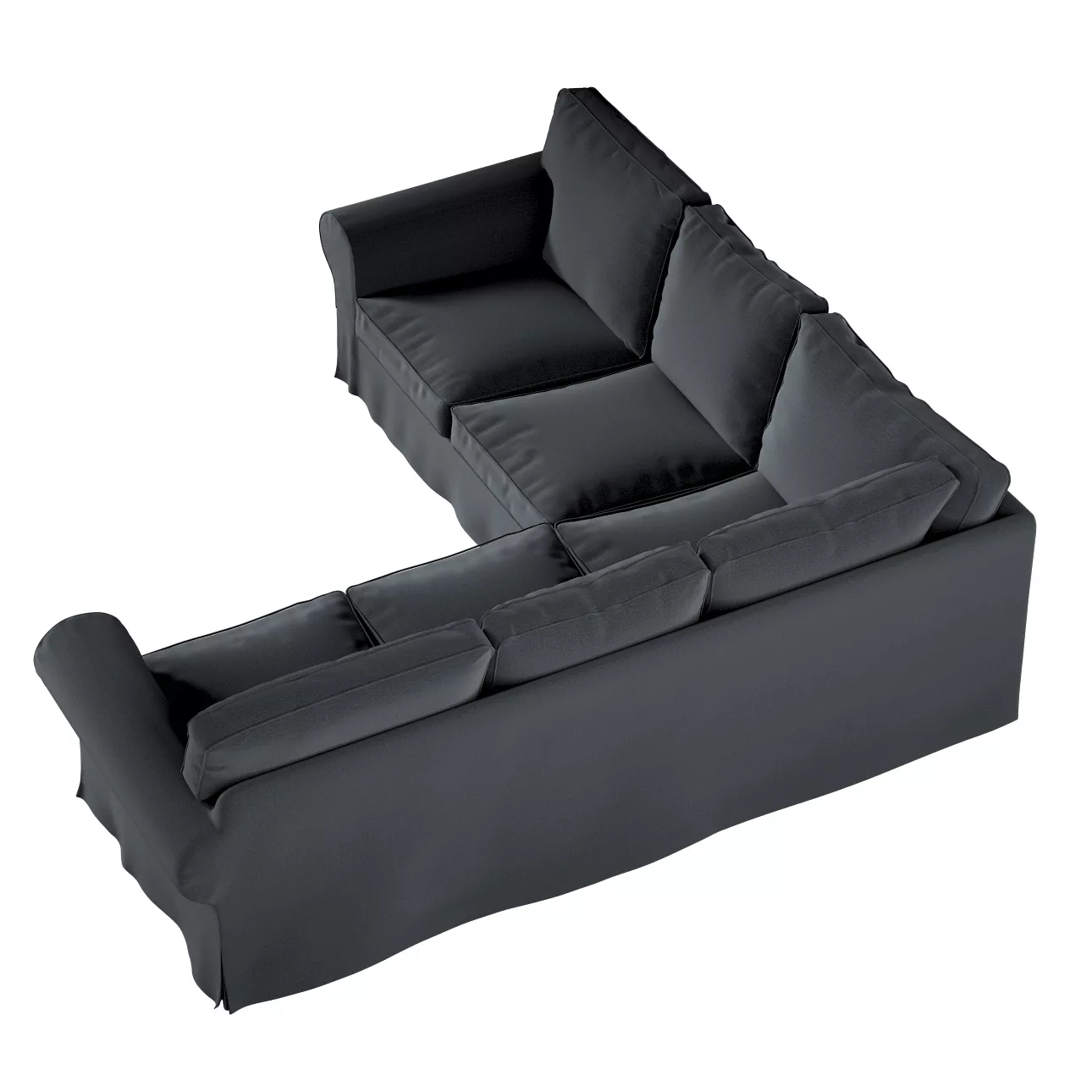 Bezug für Ektorp Ecksofa, graphite, Sofahusse für Ektorp Ecksofa, Ingrid (7 günstig online kaufen