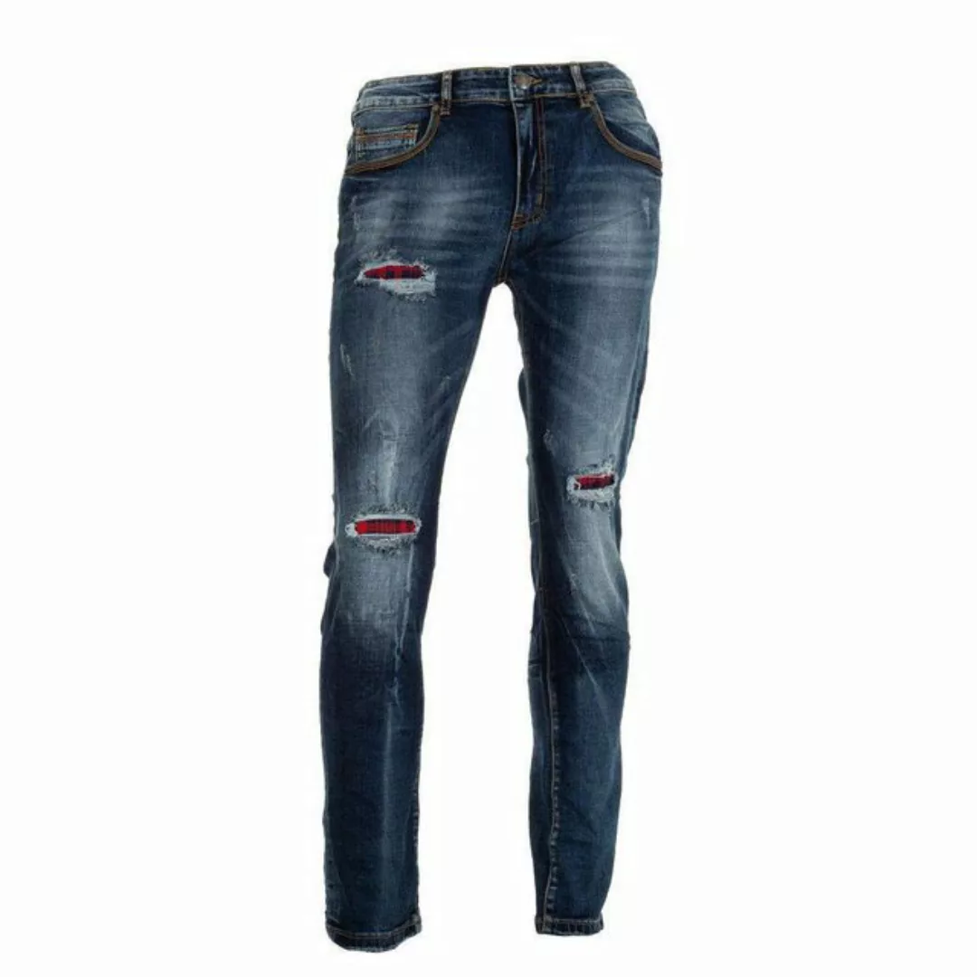 Ital-Design Stretch-Jeans Herren Freizeit Used-Look Jeans in Blau günstig online kaufen