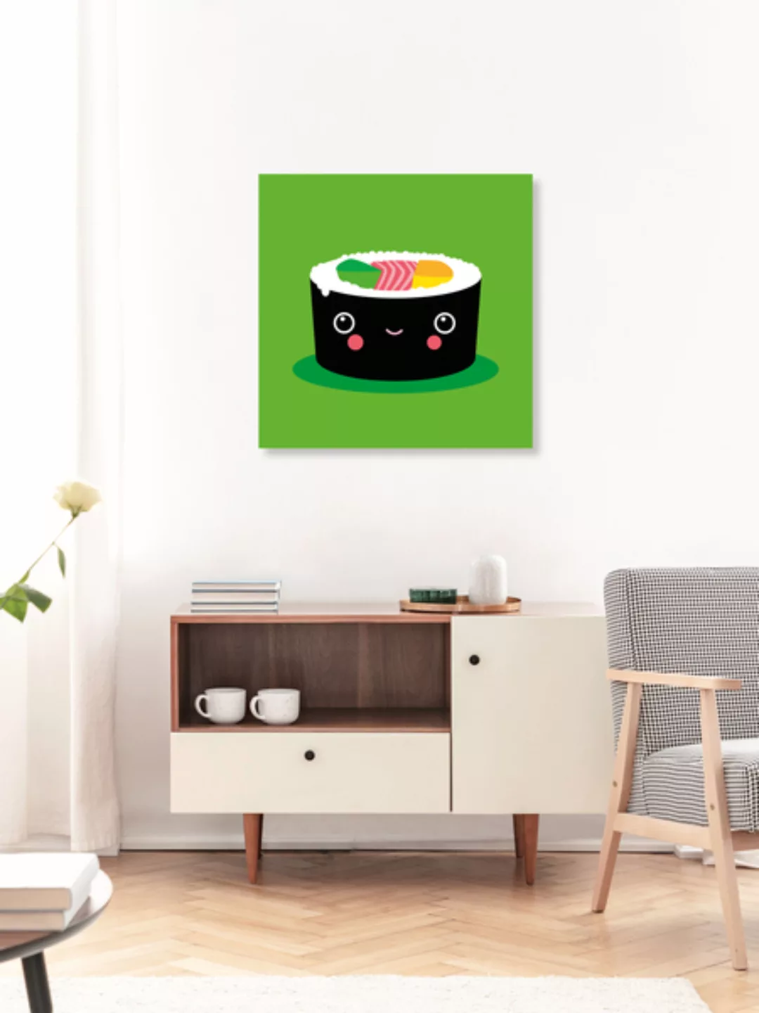 Poster / Leinwandbild - Sushi Maki – Illustration Für’s Kinderzimmer günstig online kaufen