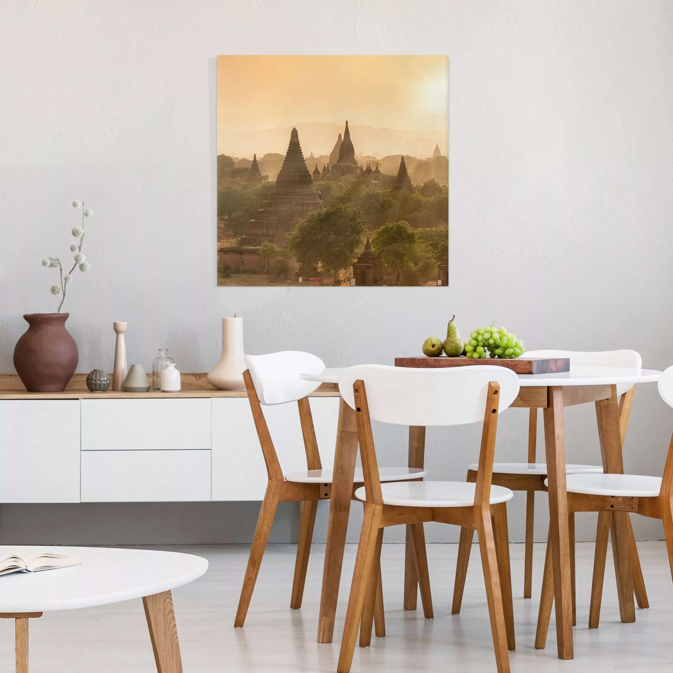 Leinwandbild Sonnenuntergang über Bagan günstig online kaufen