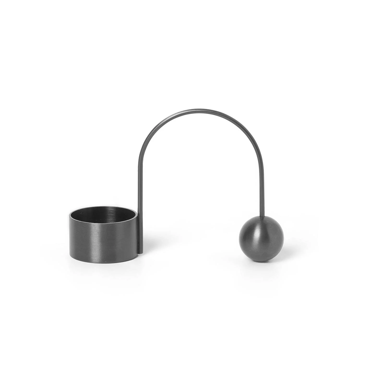 ferm LIVING Teelichthalter Balance, schwarz, Messing, 13 cm günstig online kaufen