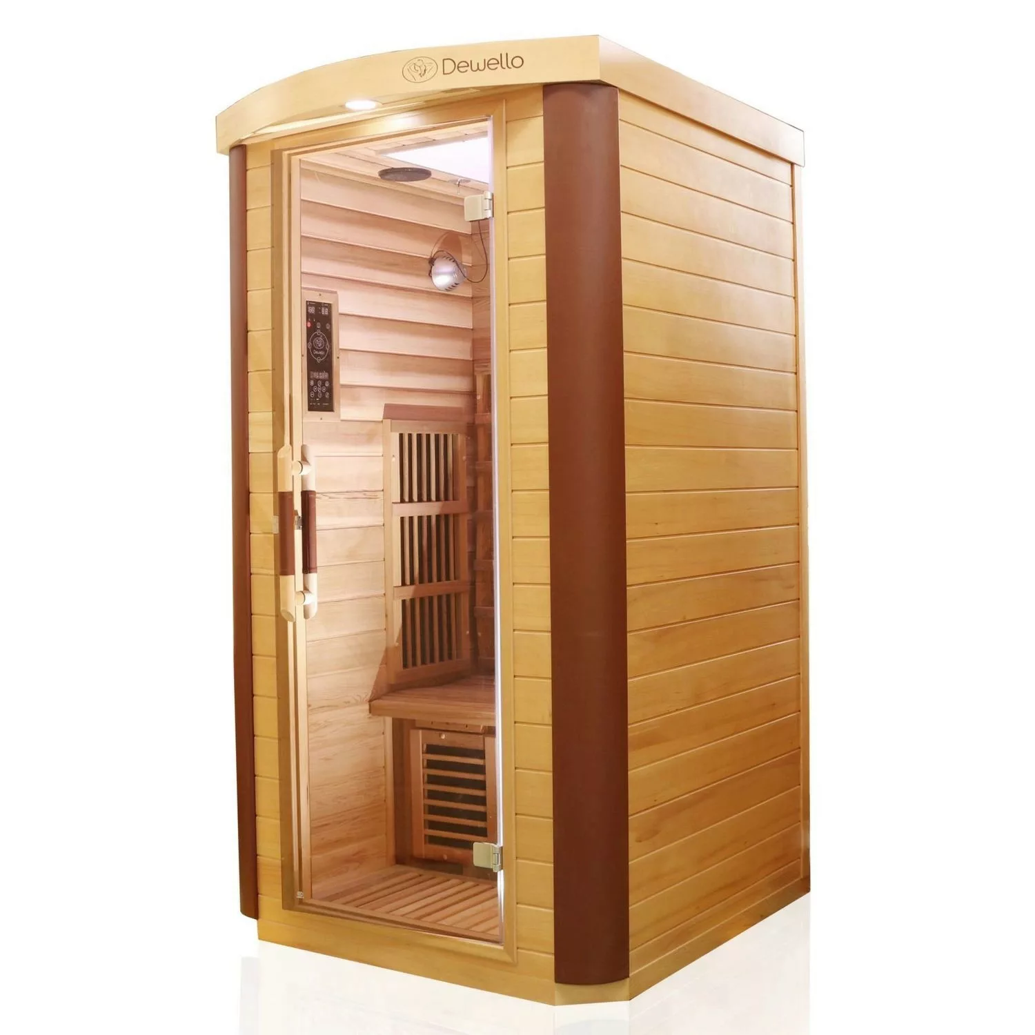 Dewello Infrarotkabine Sauna Toronto 102cm x 102cm 1 Person Vollspektrum & günstig online kaufen