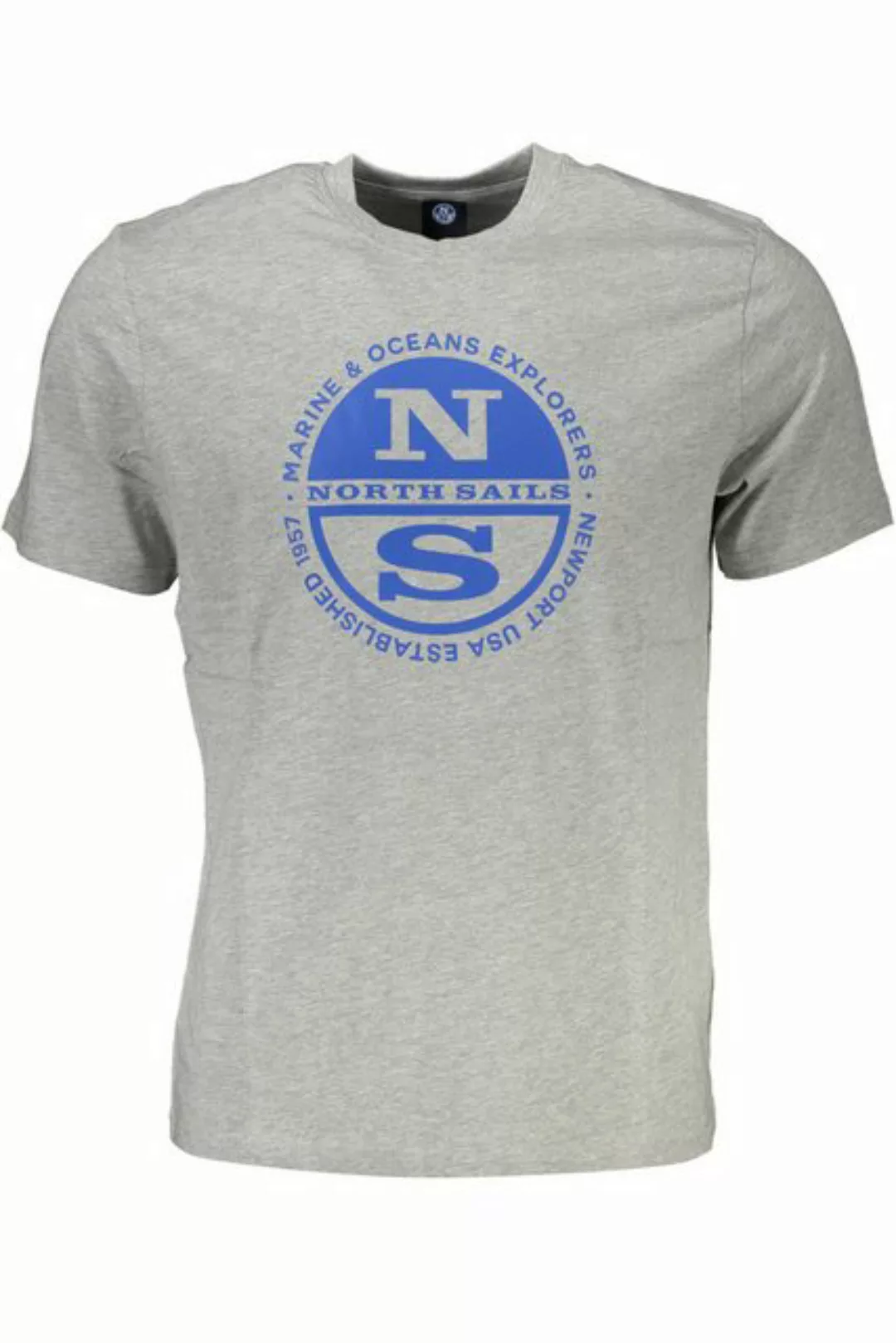 North Sails T-Shirt Herren Kurzarm T-Shirt Grau mit Rundhals und günstig online kaufen