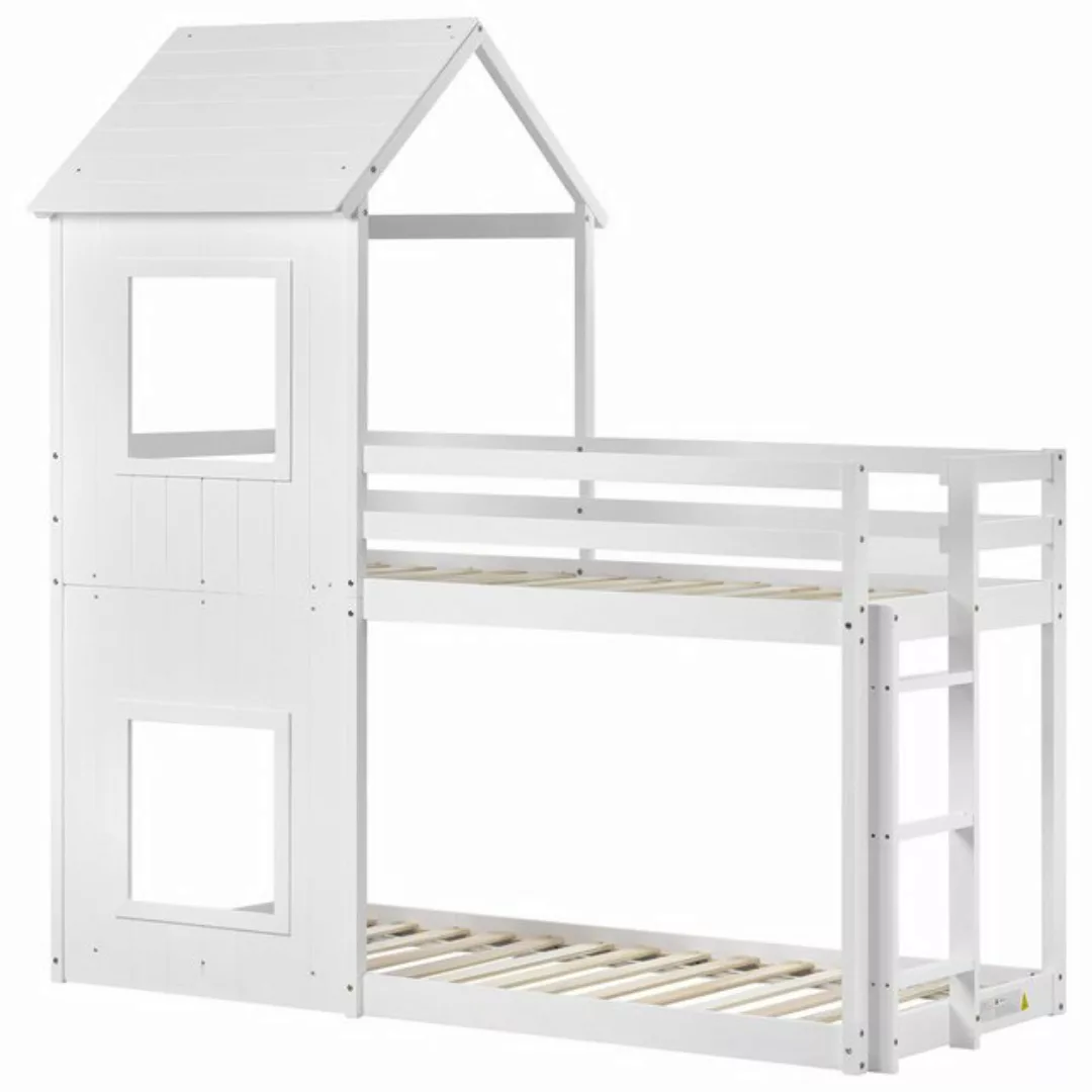 KoDise Kinderbett 90×200cm Etagenbett Holzbett mit Leiter & Baldachin, mass günstig online kaufen