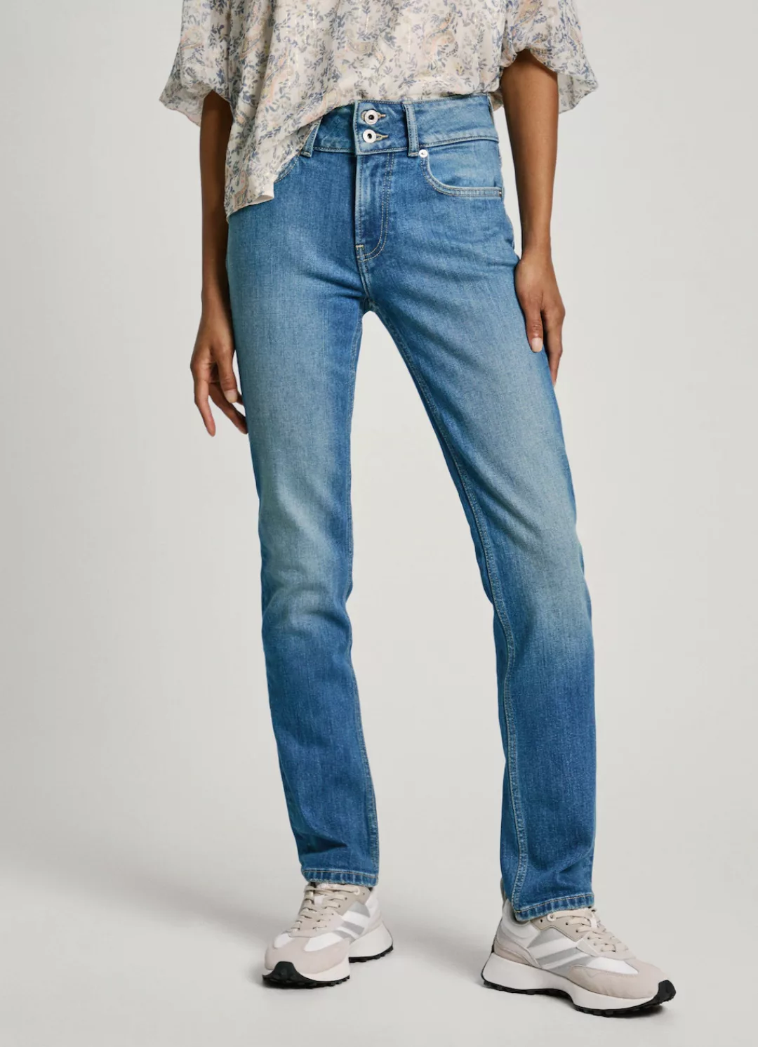 Pepe Jeans Slim-fit-Jeans "SLIM JEANS MW", mit extrabreitem Bund mit Doppel günstig online kaufen