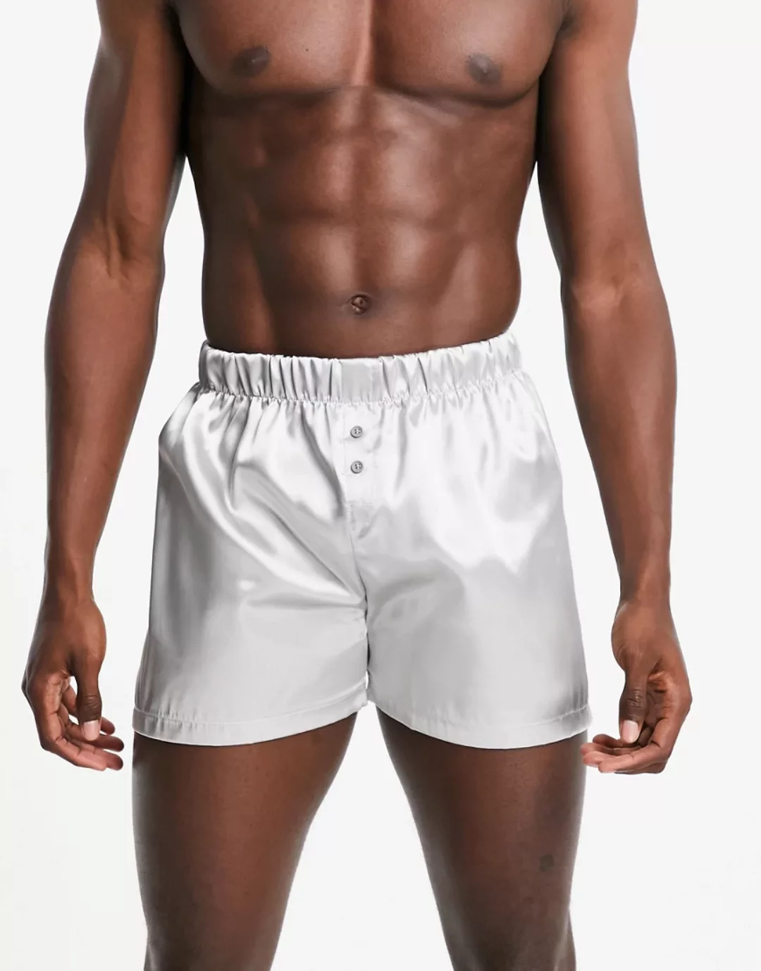 New Look – Boxershorts aus Satin in Grau günstig online kaufen