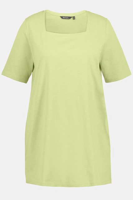 Ulla Popken Rundhalsshirt Longshirt Carree-Ausschnitt Classic Halbarm günstig online kaufen