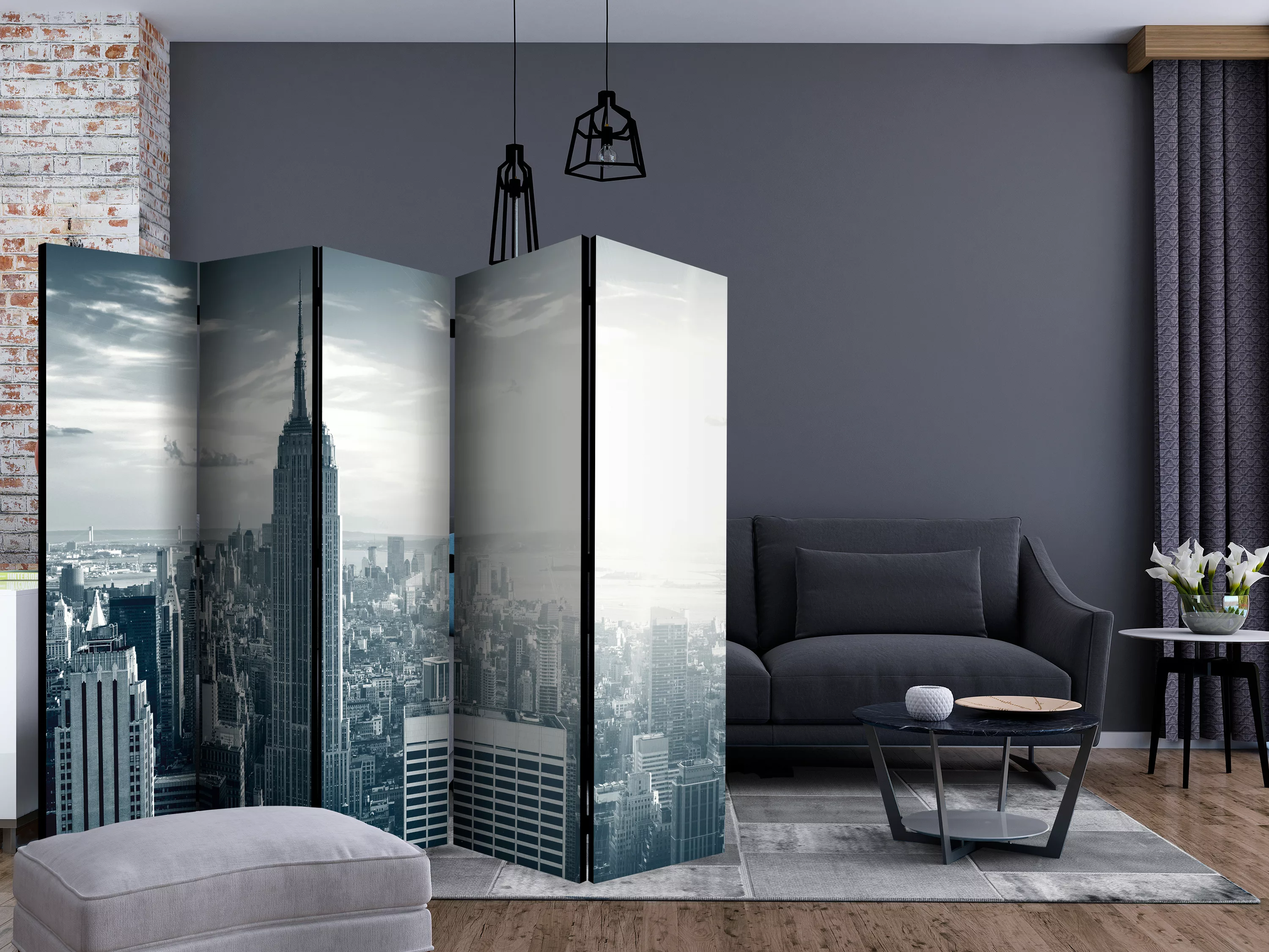 5-teiliges Paravent - Amazing View To New York Manhattan At Sunrise Ii [roo günstig online kaufen