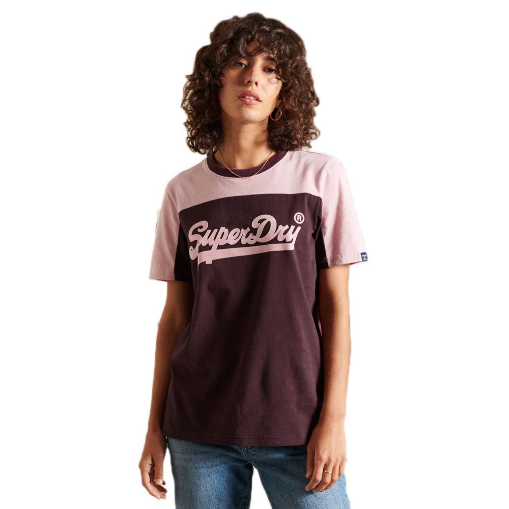 Superdry Vintage Logo Ac Colour Block Kurzarm T-shirt S Rich Deep Burgundy günstig online kaufen