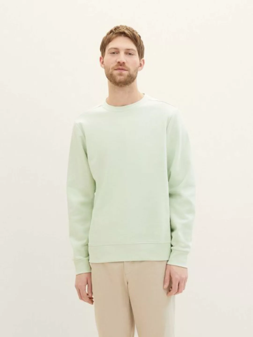Tom Tailor Herren Rundhals Pullover PRINTED CREWNECK - Regular Fit günstig online kaufen