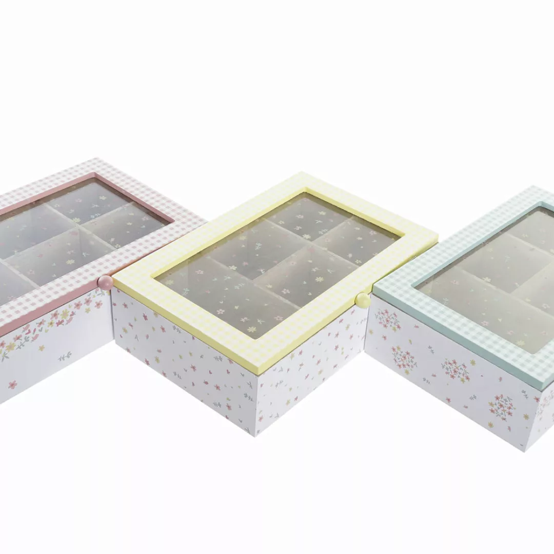 Teebox Dkd Home Decor Kristall Mdf (23 X 15 X 7 Cm) (3 Stück) günstig online kaufen