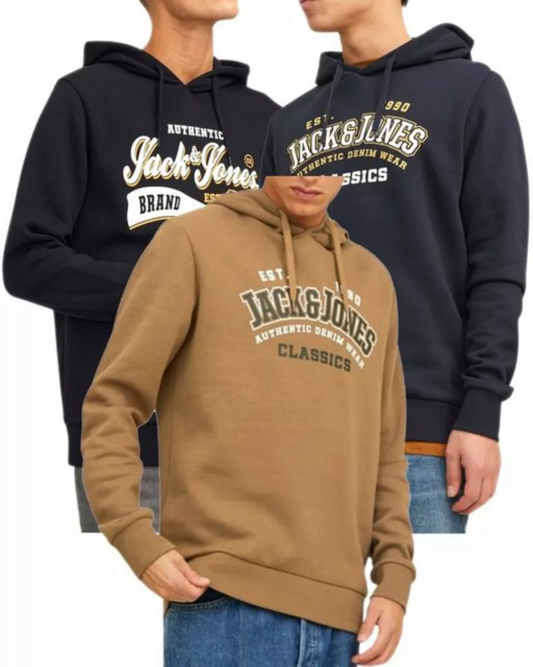 Jack & Jones Kapuzensweatshirt modische Hoodies mit Logoprint (Spar-Set, 3e günstig online kaufen