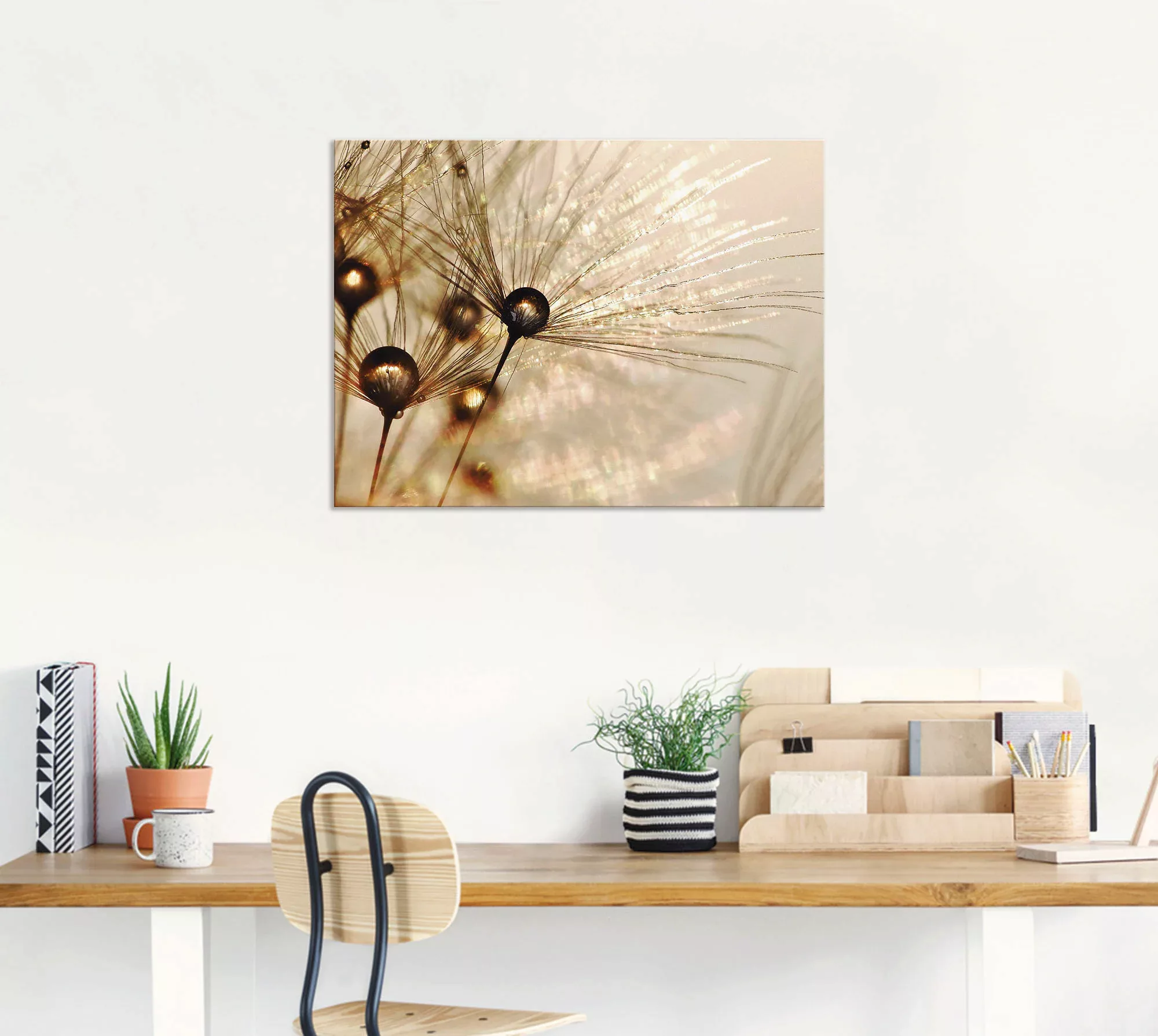 Artland Wandbild "Pusteblume Goldener Tropfen", Blumen, (1 St.), als Alubil günstig online kaufen