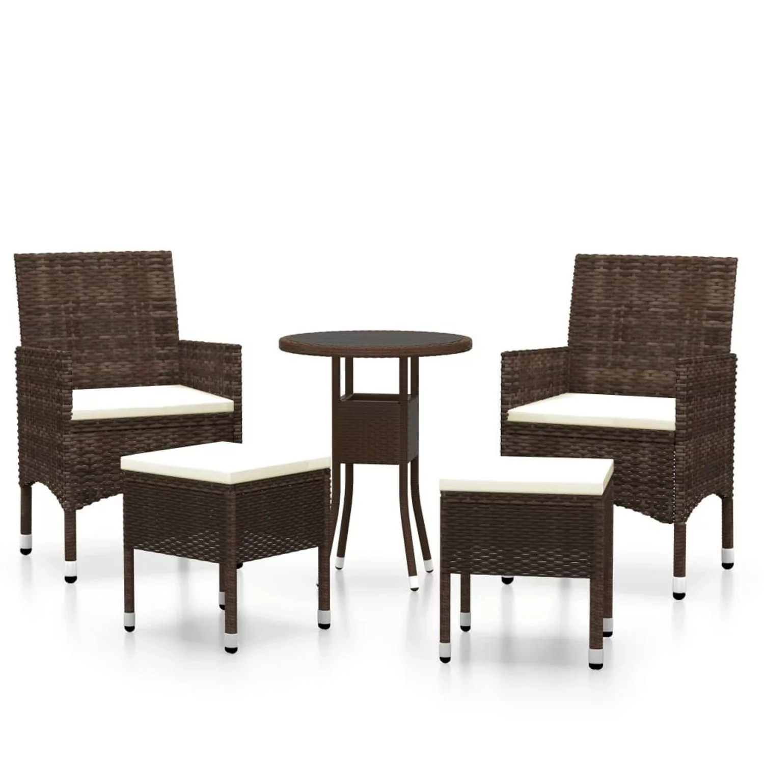 vidaXL 5-tlg Garten-Lounge-Set Poly Rattan Braun Modell 3 günstig online kaufen