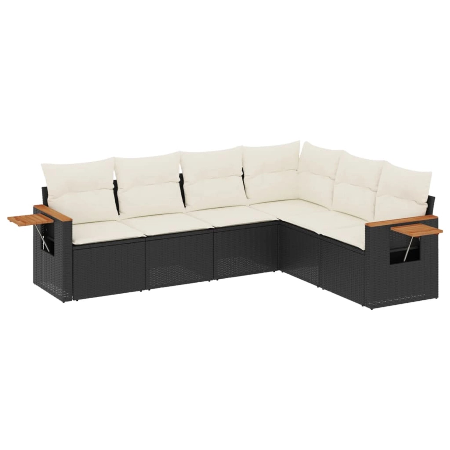 vidaXL 6-Tlg Garten-Sofagarnitur mit Kissen Schwarz Poly Rattan 3226840 günstig online kaufen