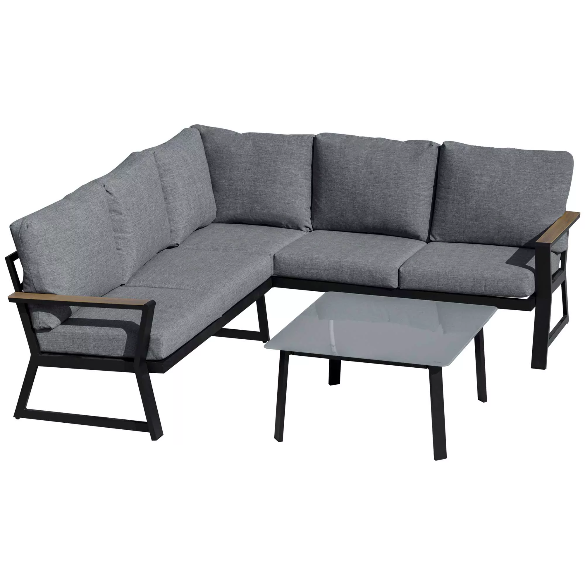 Outsunny Gartenmöbel-Set für 4 Personen mit Beistelltisch Balkonmöbel Set S günstig online kaufen