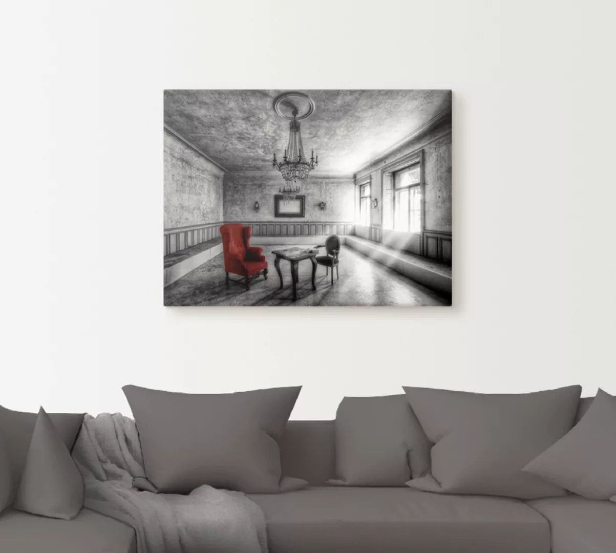 Artland Wandbild »Lost Place - Roter Sessel«, Architektonische Elemente, (1 günstig online kaufen